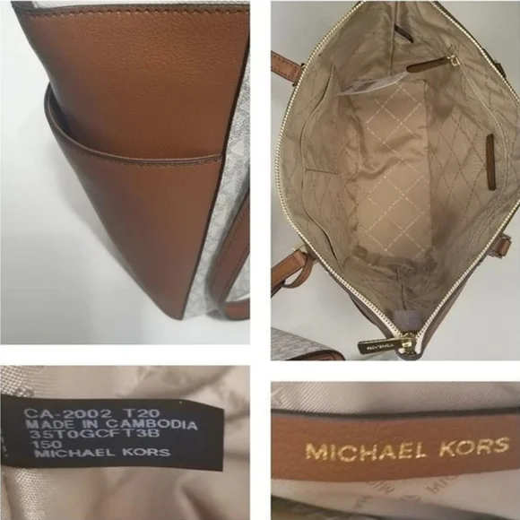 Michael Kors 3 SET Purse Tote Handbag Shoulder Bag Wallet Designer Matching - Picture 3 of 14